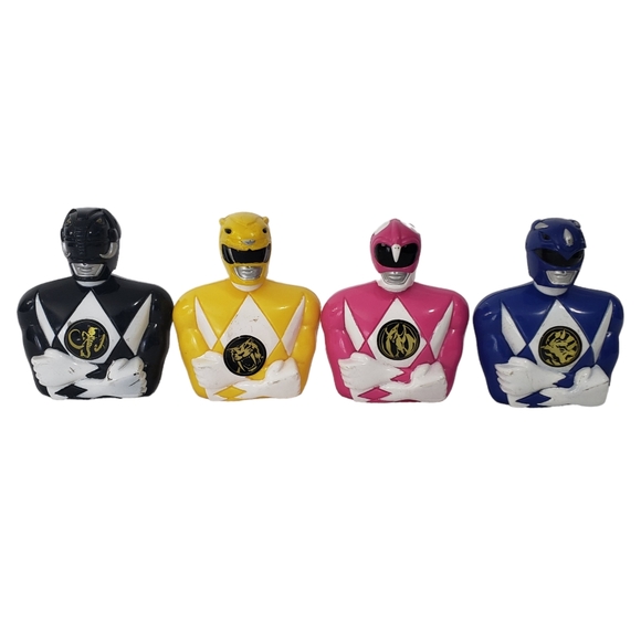 Vintage 1993 Mighty Morphin Power Rangers Figurine Coin Candy Dispenser Lot Of 4 - Picture 1 of 10